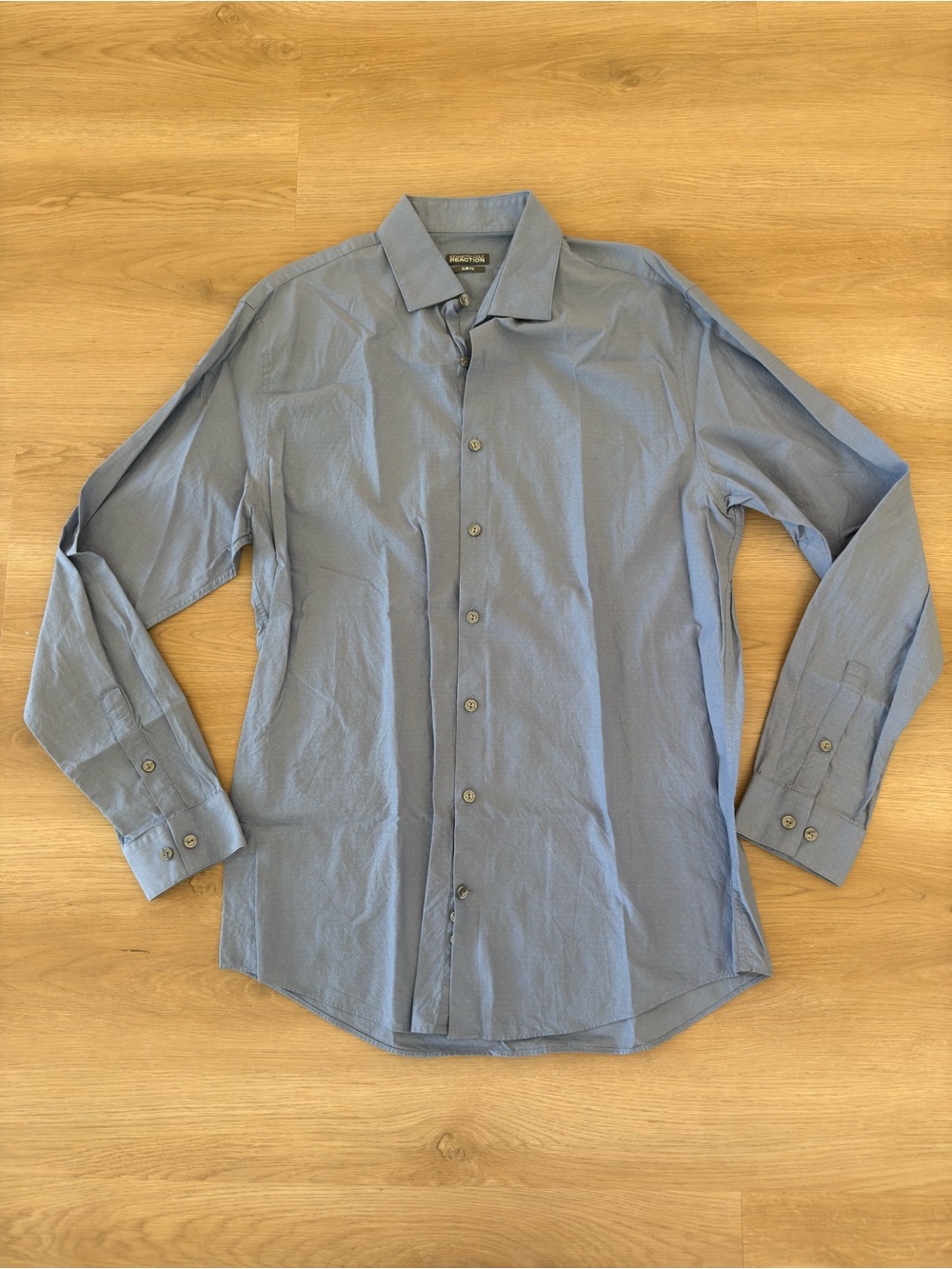 Kenneth Cole Reaction Slim Blue Long-Sleeve Dress Shirt
